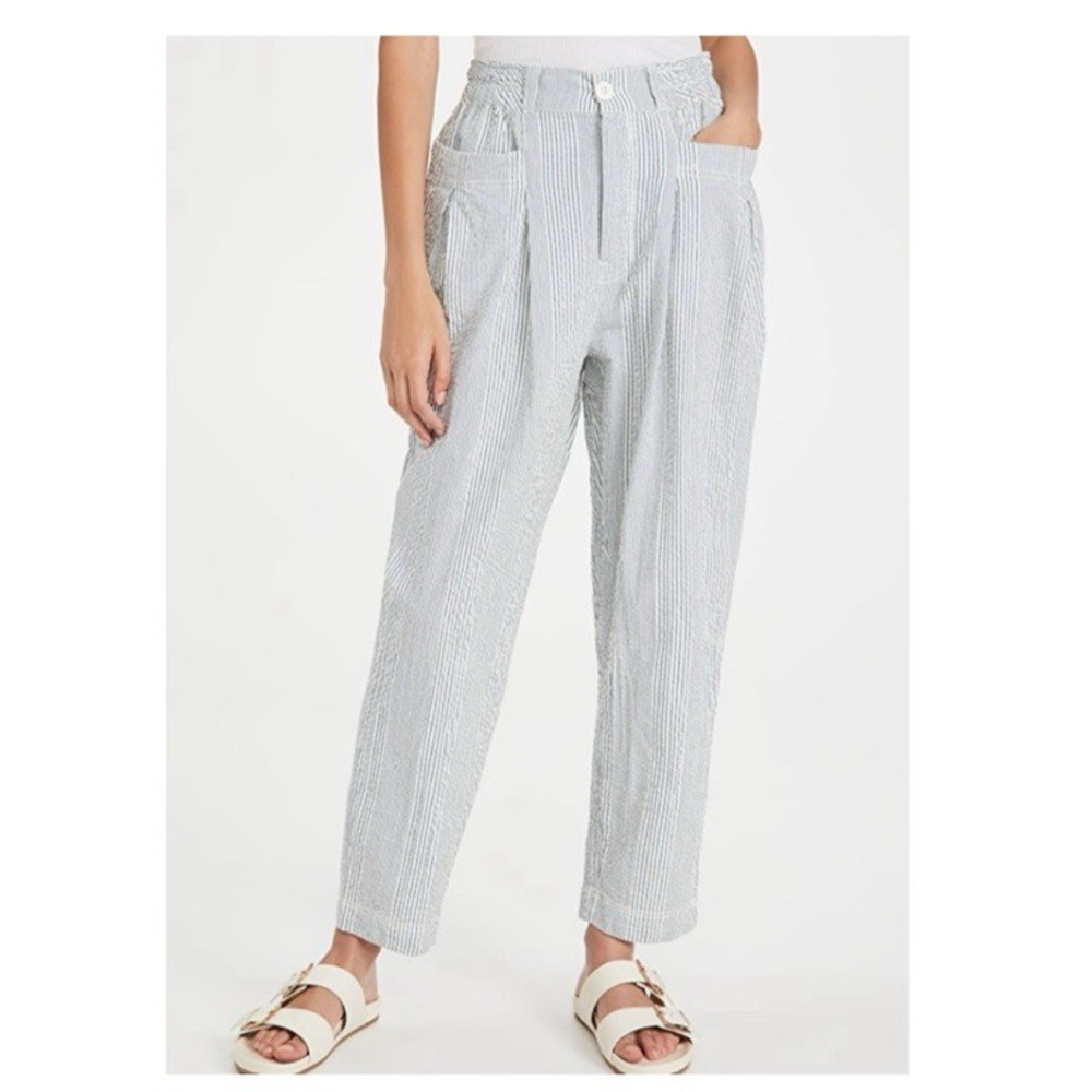 Free People Boho Make A Stand Trouser Striped High Rise Pants Stripe Size Small